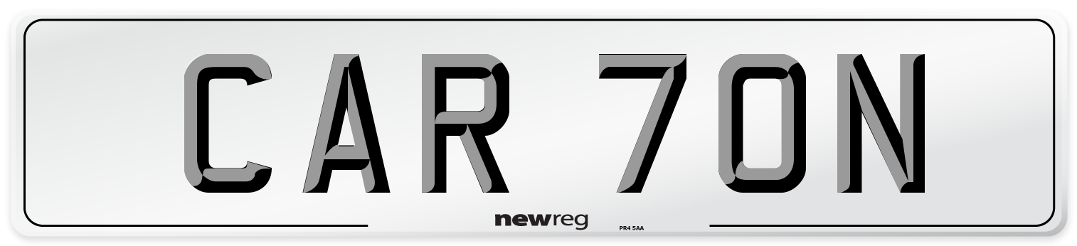CAR 70N Number Plate from New Reg
